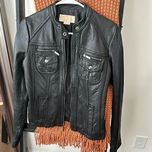 Authentic Michael Kors genuine leather jacket size Small
